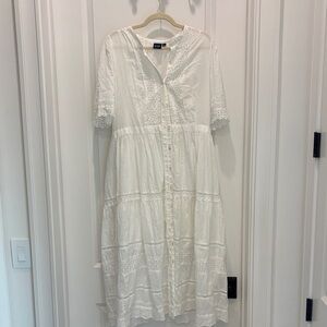 Gap white eyelet maxi dress